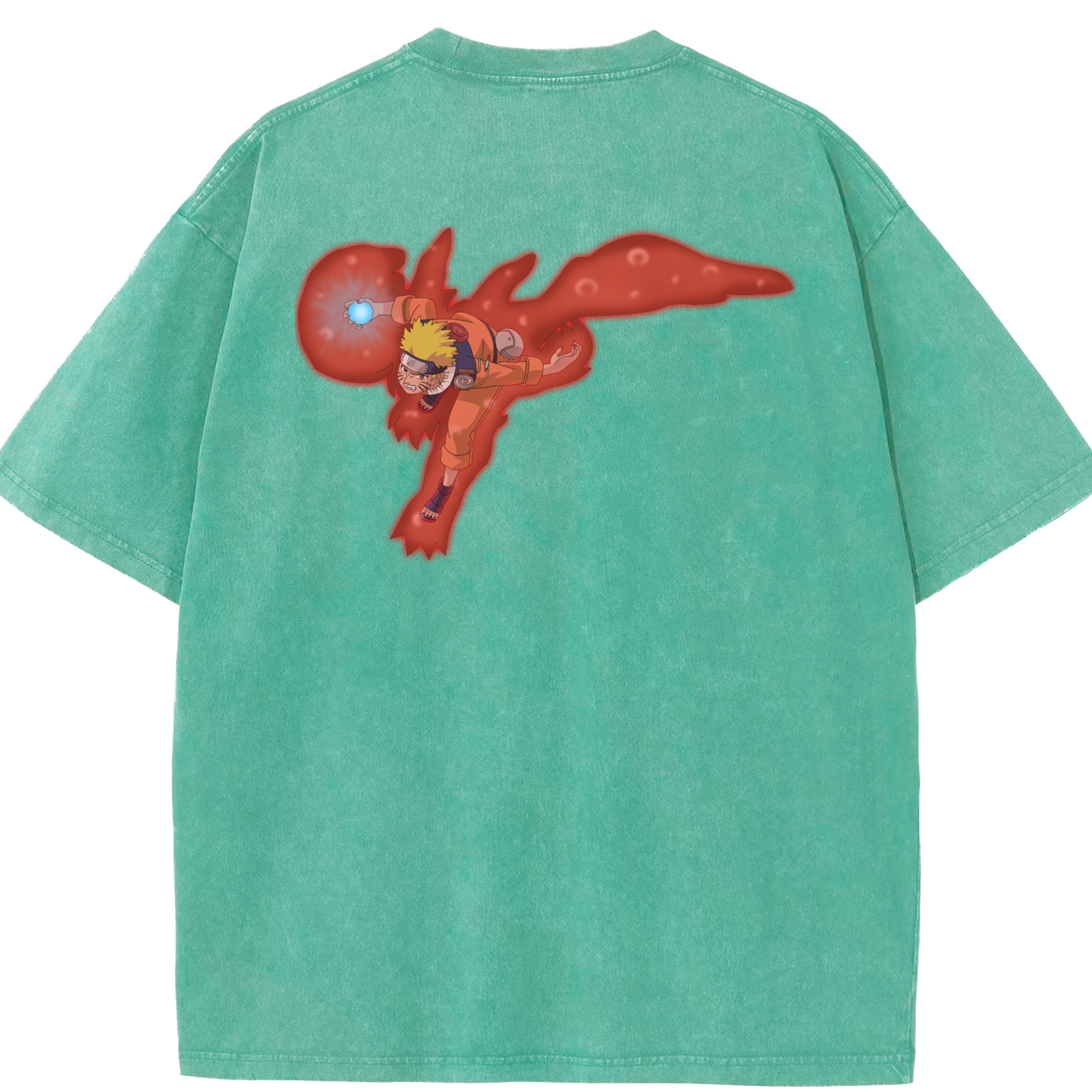 （画像用） NARUTO -ナルト- うずまき ナルト Uzumaki Naruto 綿100% ヴィンテージ風 半袖Tシャツ（背面プリント）
